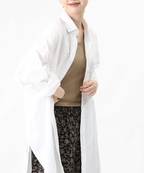 HONEYSUCKLE ROSE(ハニーサックルローズ)の「【HONEYSUCKLE ROSE】ボリュームシャツ(シャツ/ブラウス・レディース・ホワイト/ブルー・M/L)」の1枚目の写真