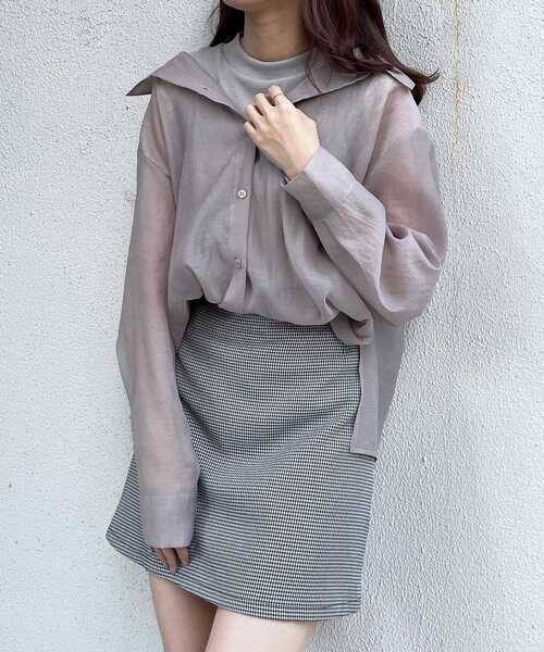 MAJESTIC LEGON（マジェスティックレゴン）の「タンクセットエアリーシャツ（シャツ/ブラウス・レディース・ブラック/グレー/アイボリー・MEDIUM）」の9枚目の写真