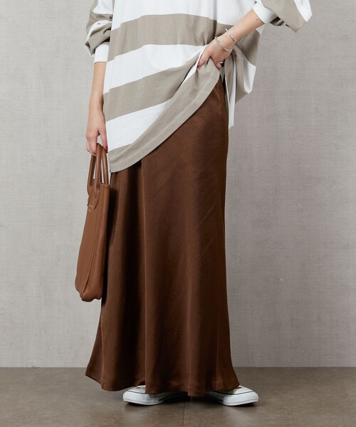 サテンマーメイドスカート（Web限定） FREAK'S STORE（フリークスストア）の「▽【WEB限定】サテンマーメイド