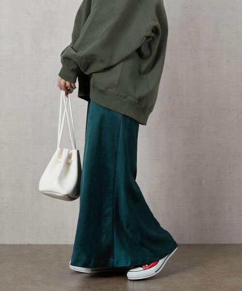 FREAK'S STORE（フリークスストア）の「▽【WEB限定】サテンマーメイドスカート（スカート・レディース・ゴールド/ブラック/ブラウン/グリーン・ﾌﾘ-）」の4枚目の写真