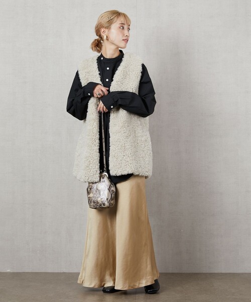 FREAK'S STORE（フリークスストア）の「▽【WEB限定】サテンマーメイドスカート（スカート・レディース・ゴールド/ブラック/ブラウン/グリーン・ﾌﾘ-）」の16枚目の写真