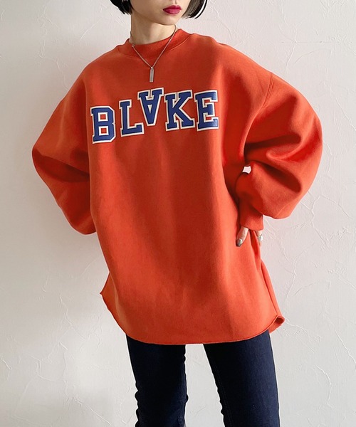 PAGEBOY（ページボーイ）の「カレッジロゴウラケプルオーバー（スウェット・レディース・ライトグレー/ブラック/オレンジ・FREE）」の3枚目の写真