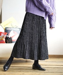 zootie | フリース裏地付き 花柄マイクロプリーツスカート(スカート)