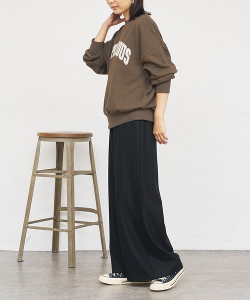 BONbazaar（ボンバザール）の「裏毛プリントスウェット（スウェット・レディース・チャコールグレー/アイボリー/レッド・FREE）」の13枚目の写真