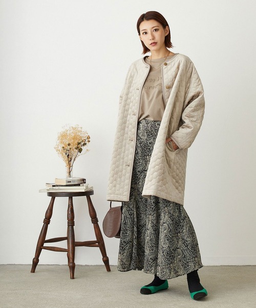 NICOLE white(ニコルホワイト)の「エンボスプリントTEE(Tシャツ/カットソー・レディース・オフホワイト/ライトグレー/ブラック・FREE)」の8枚目の写真