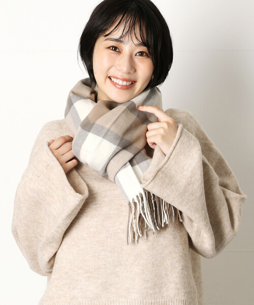 Purple&Yellow（パープルアンドイエロー）の「チェックストール（ストール/ショール・メンズ・ベージュ・FREE）」の9枚目の写真