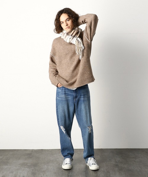 Purple&Yellow（パープルアンドイエロー）の「チェックストール（ストール/ショール・メンズ・ベージュ・FREE）」の2枚目の写真