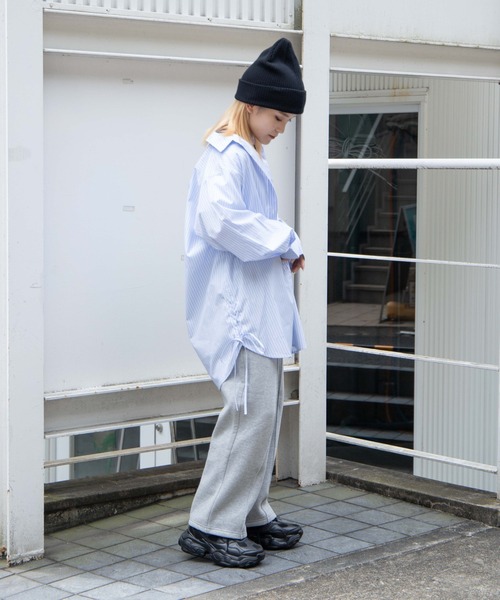 DuKKah(デュカ)の「Dukkah/【低身長向け】サイドリボンルーズシャツ(シャツ/ブラウス・レディース・ホワイト/ブルー系その他4・X-SMALL)」の3枚目の写真