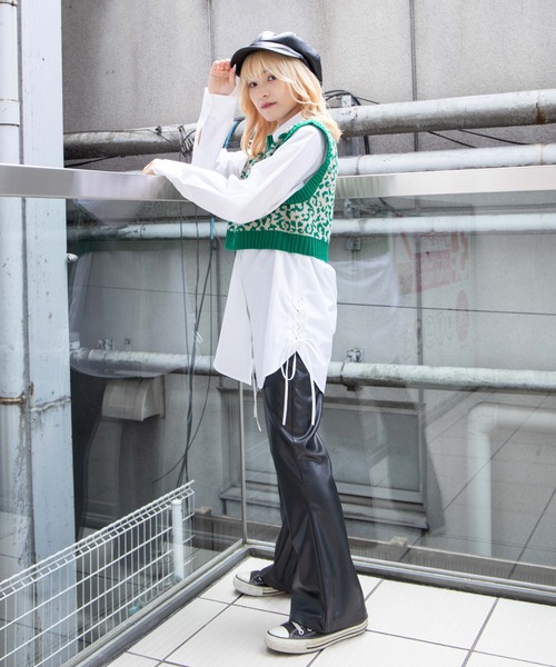 DuKKah(デュカ)の「Dukkah/【低身長向け】サイドリボンルーズシャツ(シャツ/ブラウス・レディース・ホワイト/ブルー系その他4・X-SMALL)」の7枚目の写真