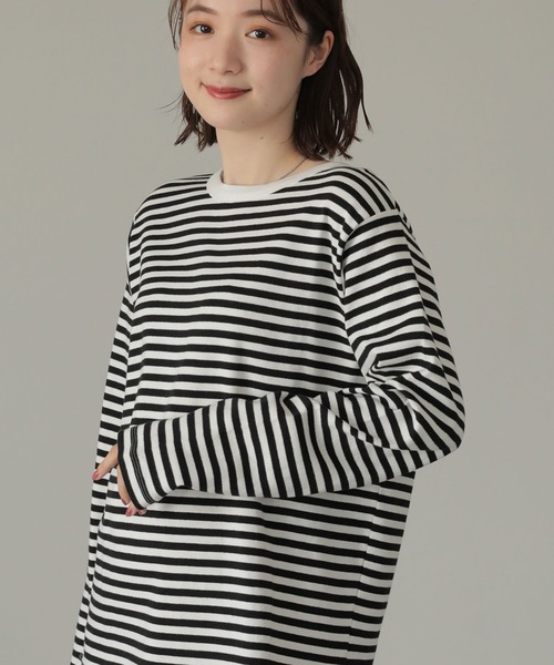 AMERICAN HOLIC（アメリカンホリック）の「クルーネックベーシックカットプルオーバー（Tシャツ/カットソー・レディース・オフホワイト/ブラック/モカ/その他7・S/M/L）」の4枚目の写真