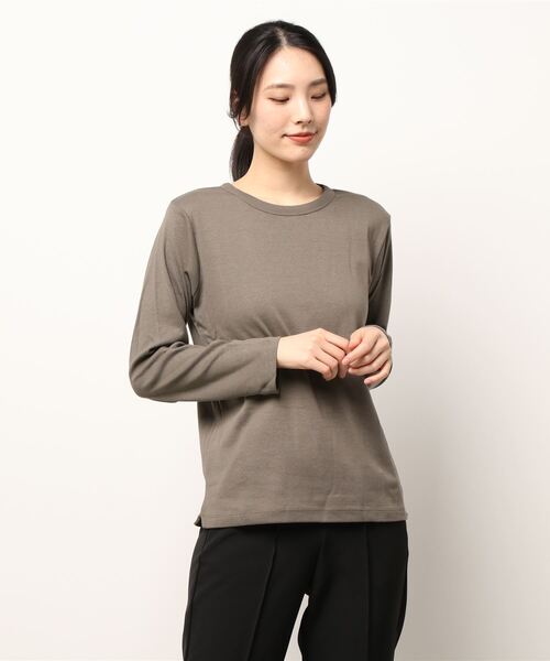 AMERICAN HOLIC（アメリカンホリック）の「クルーネックベーシックカットプルオーバー（Tシャツ/カットソー・レディース・オフホワイト/ブラック/モカ/その他7・S/M/L）」の6枚目の写真