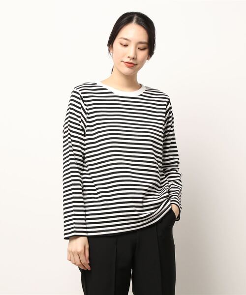 AMERICAN HOLIC（アメリカンホリック）の「クルーネックベーシックカットプルオーバー（Tシャツ/カットソー・レディース・オフホワイト/ブラック/モカ/その他7・S/M/L）」の5枚目の写真