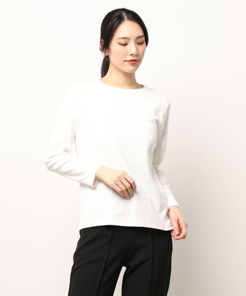 AMERICAN HOLIC（アメリカンホリック）の「クルーネックベーシックカットプルオーバー（Tシャツ/カットソー・レディース・オフホワイト/ブラック/モカ/その他7・S/M/L）」の8枚目の写真