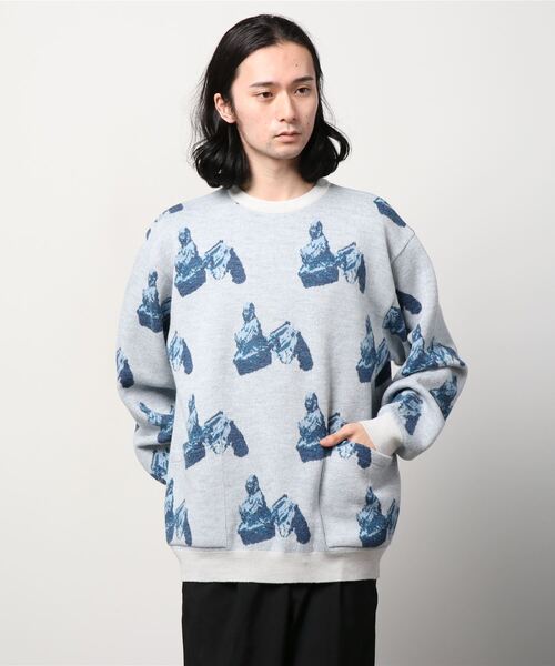 B'2nd(ビーセカンド)の「PSEUDOS (シュードス) MOUNT ANALOGUEニット(ニット/セーター・メンズ・グレー・2/1)」の1枚目の写真