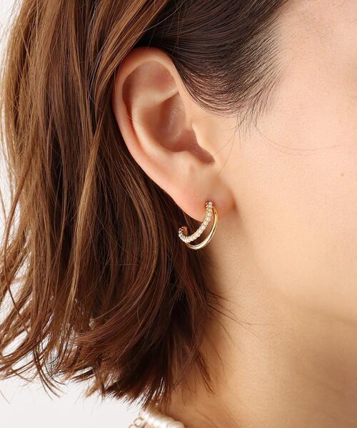 OPAQUE.CLIP（オペークドットクリップ）の「◆ダブルラインピアス（ピアス（両耳用）・レディース・シルバー/ゴールド・00）」の5枚目の写真