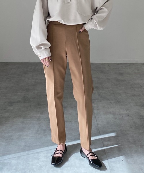 She's Closet(シーズクローゼット)の「ウールライクセンターシームラインあったかテーパードパンツ(その他パンツ・レディース・アイボリー/ブラウン/グレイッシュベージュ/カーキ/ボルドー/ダークブルー/スモークピンク/キャメル/ベージュ系その他/ブラック・FREE)」の9枚目の写真