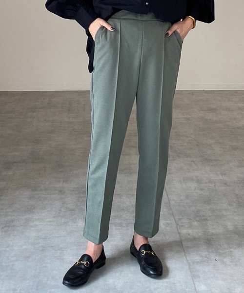 She's Closet(シーズクローゼット)の「ウールライクセンターシームラインあったかテーパードパンツ(その他パンツ・レディース・アイボリー/ブラウン/グレイッシュベージュ/カーキ/ボルドー/ダークブルー/スモークピンク/キャメル/ベージュ系その他/ブラック・FREE)」の7枚目の写真
