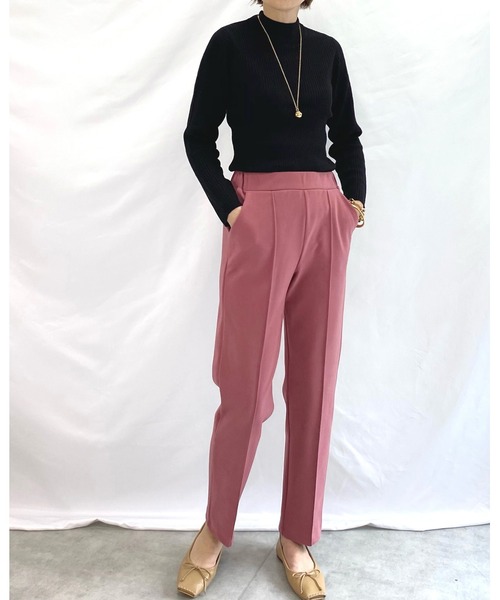 She's Closet(シーズクローゼット)の「ウールライクセンターシームラインあったかテーパードパンツ(その他パンツ・レディース・アイボリー/ブラウン/グレイッシュベージュ/カーキ/ボルドー/ダークブルー/スモークピンク/キャメル/ベージュ系その他/ブラック・FREE)」の16枚目の写真