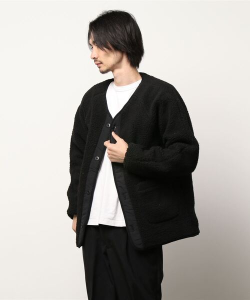 HOUSTON(ヒューストン)の「【HOUSTON】REVERSIBLE BOA LINNER JACKET(その他アウター・メンズ・ブラック/ナチュラル/オリーブドラブ・MEDIUM/X-LARGE/LARGE)」の2枚目の写真