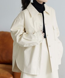 titivate | エコレザーシャツジャケット(ライダースジャケット)