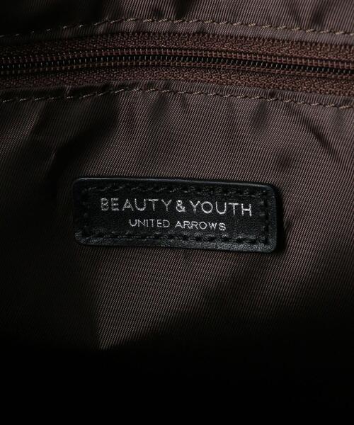 BEAUTY&YOUTH UNITED ARROWS（ビューティーアンドユースユナイテッドアローズ）の「BY チェック スクエア トートバッグ（トートバッグ・レディース・ダークブラウン/オリーブ・FREE）」の4枚目の写真