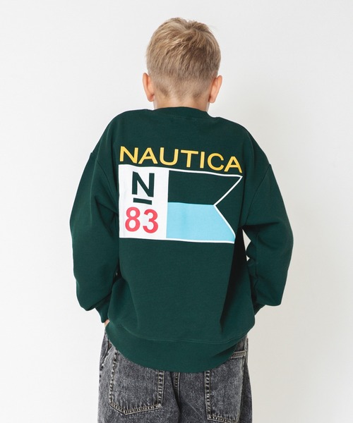 NAUTICA（ノーティカ）の「【NAUTICA/ノーティカ】バックフラッグプリント裏毛トレーナー（スウェット・キッズ・ダークグリーン/ベージュ・130/140/150/120）」の2枚目の写真