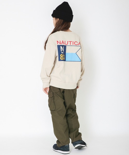 NAUTICA（ノーティカ）の「【NAUTICA/ノーティカ】バックフラッグプリント裏毛トレーナー（スウェット・キッズ・ダークグリーン/ベージュ・130/140/150/120）」の5枚目の写真