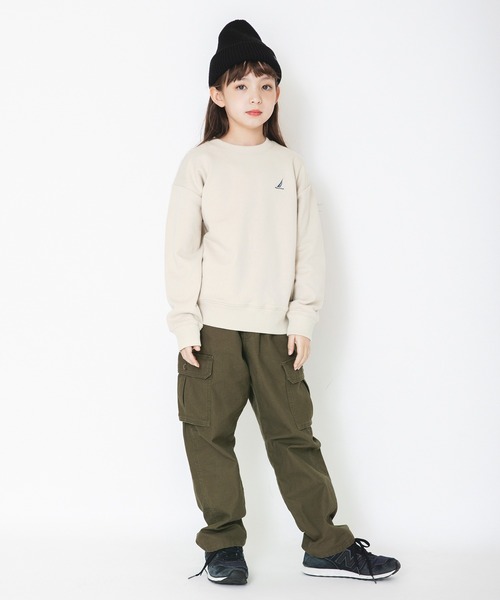 NAUTICA（ノーティカ）の「【NAUTICA/ノーティカ】バックフラッグプリント裏毛トレーナー（スウェット・キッズ・ダークグリーン/ベージュ・130/140/150/120）」の6枚目の写真