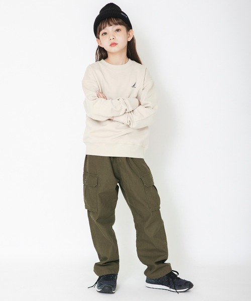 NAUTICA（ノーティカ）の「【NAUTICA/ノーティカ】バックフラッグプリント裏毛トレーナー（スウェット・キッズ・ダークグリーン/ベージュ・130/140/150/120）」の7枚目の写真