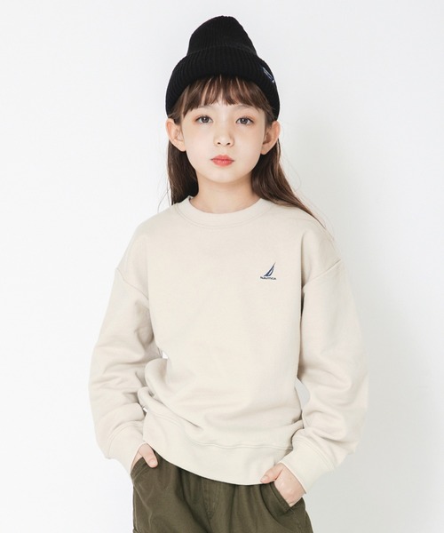 NAUTICA（ノーティカ）の「【NAUTICA/ノーティカ】バックフラッグプリント裏毛トレーナー（スウェット・キッズ・ダークグリーン/ベージュ・130/140/150/120）」の3枚目の写真