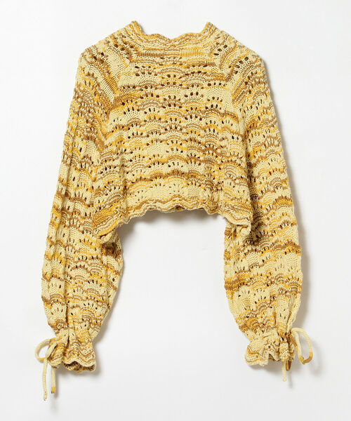 BEAMS BOY（ビームスボーイ）の「BEAMS BOY / カスリ ニット カーディガン（カーディガン/ボレロ・レディース・ピンク/イエロー・ONE SIZE）」の6枚目の写真