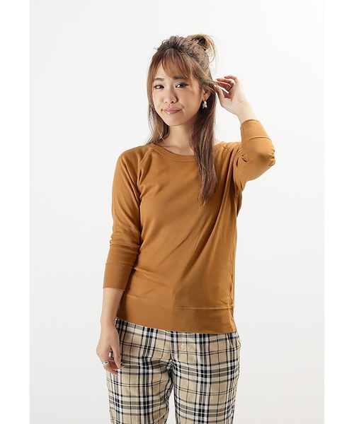 セール Hanes ヘインズ Tシャツ クルーネック 裏起毛 ラグラン レディース プルオーバー トップス 無地 七分袖 Tシャツ カットソー Hanes ヘインズ のファッション通販 Zozotown