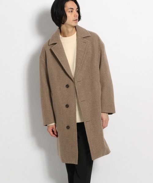 niko and...（ニコアンド）の「PEネップ起毛コート（チェスターコート・メンズ・ブラウン/ライトブラウン/ダークグレー/スモーク・MEDIUM/LARGE）」の10枚目の写真