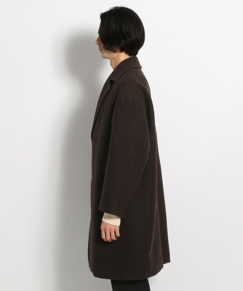 niko and...（ニコアンド）の「PEネップ起毛コート（チェスターコート・メンズ・ブラウン/ライトブラウン/ダークグレー/スモーク・MEDIUM/LARGE）」の15枚目の写真