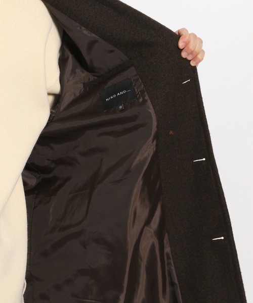 niko and...（ニコアンド）の「PEネップ起毛コート（チェスターコート・メンズ・ブラウン/ライトブラウン/ダークグレー/スモーク・MEDIUM/LARGE）」の21枚目の写真