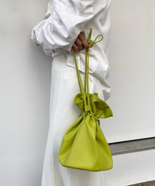 DouDou（ドゥドゥ）の「ドロストショルダー（ショルダーバッグ・レディース・ベージュ/グリーン・FREE）」の7枚目の写真