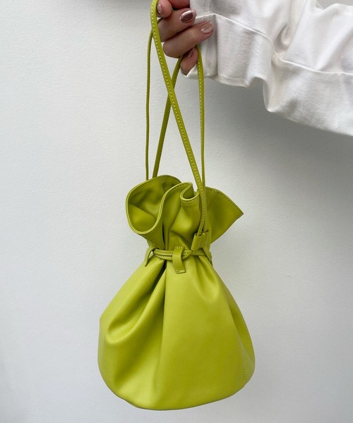 DouDou（ドゥドゥ）の「ドロストショルダー（ショルダーバッグ・レディース・ベージュ/グリーン・FREE）」の5枚目の写真