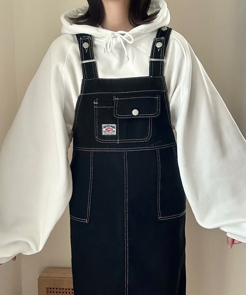 Cham.(チャム)の「サロペットスカート(サロペット/オーバーオール・レディース・ブラウン/グリーン/ブラック/ベージュ/ブルー・FREE)」の21枚目の写真