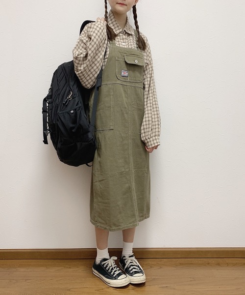 Cham.(チャム)の「サロペットスカート(サロペット/オーバーオール・レディース・ブラウン/グリーン/ブラック/ベージュ/ブルー・FREE)」の14枚目の写真