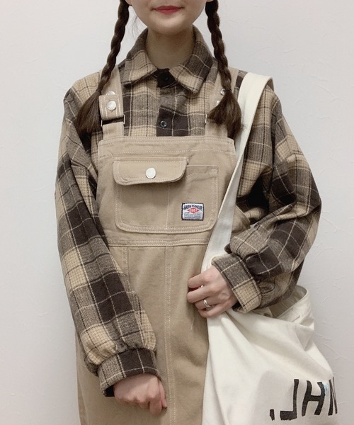 Cham.(チャム)の「サロペットスカート(サロペット/オーバーオール・レディース・ブラウン/グリーン/ブラック/ベージュ/ブルー・FREE)」の13枚目の写真