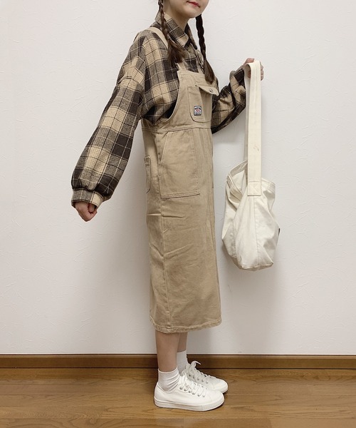 Cham.(チャム)の「サロペットスカート(サロペット/オーバーオール・レディース・ブラウン/グリーン/ブラック/ベージュ/ブルー・FREE)」の11枚目の写真