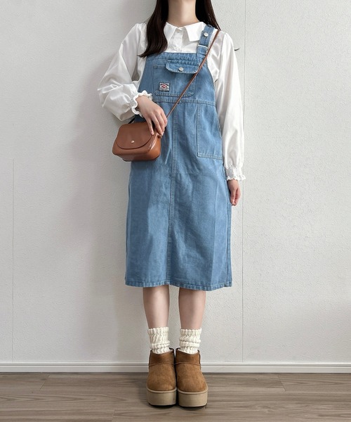 Cham.(チャム)の「サロペットスカート(サロペット/オーバーオール・レディース・ブラウン/グリーン/ブラック/ベージュ/ブルー・FREE)」の6枚目の写真