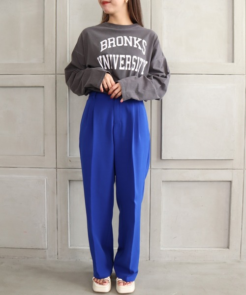 *NewArrival*ハイウエストツータックセンタープレスカラーパンツ