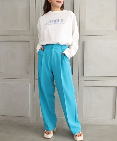 *NewArrival*ハイウエストツータックセンタープレスカラーパンツ