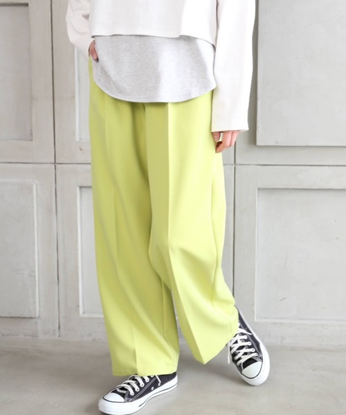 *NewArrival*ハイウエストツータックセンタープレスカラーパンツ