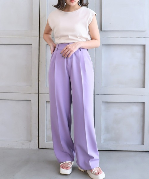 *NewArrival*ハイウエストツータックセンタープレスカラーパンツ