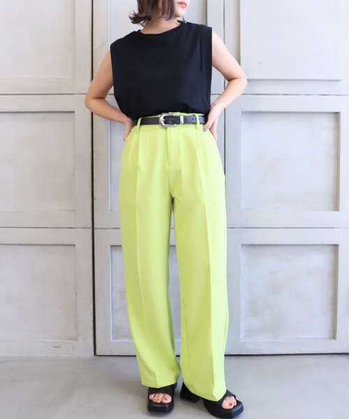 *NewArrival*ハイウエストツータックセンタープレスカラーパンツ