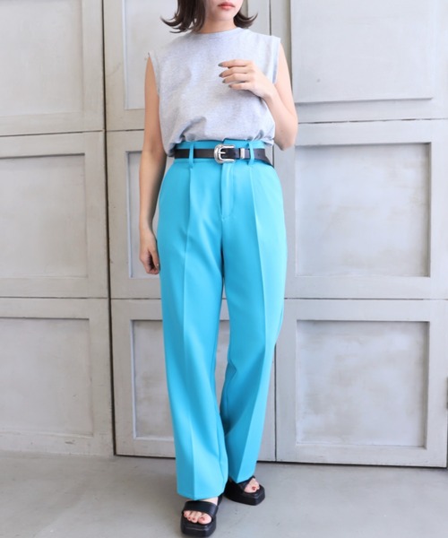 *NewArrival*ハイウエストツータックセンタープレスカラーパンツ