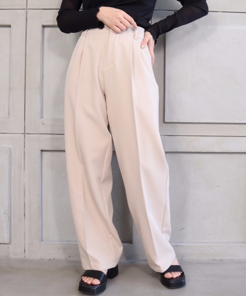 *NewArrival*ハイウエストツータックセンタープレスカラーパンツ