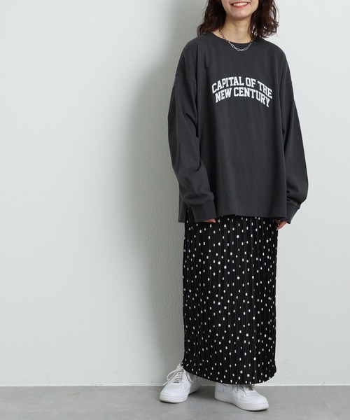 CIAOPANIC TYPY（チャオパニックティピー）の「カットプリーツIラインスカート（スカート・レディース・ブラック/カーキ/アイボリー/ブラック系その他/バイオレット/グリーン/ピンク・ONE SIZE）」の12枚目の写真